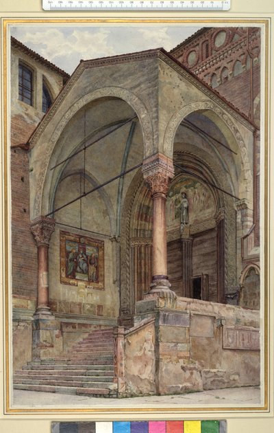 De noordelijke portiek van San Fermo Maggiore, Verona, Italië door Frank Randal